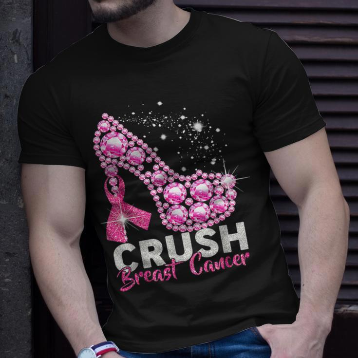 Crush Breast Cancer Pink Bling High Heels Breast Cancer T-Shirt Gifts for Him