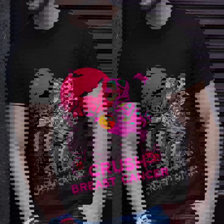 Crush Breast Cancer Skeleton Monster Truck Halloween Boy Kid T-Shirt Gifts for Him