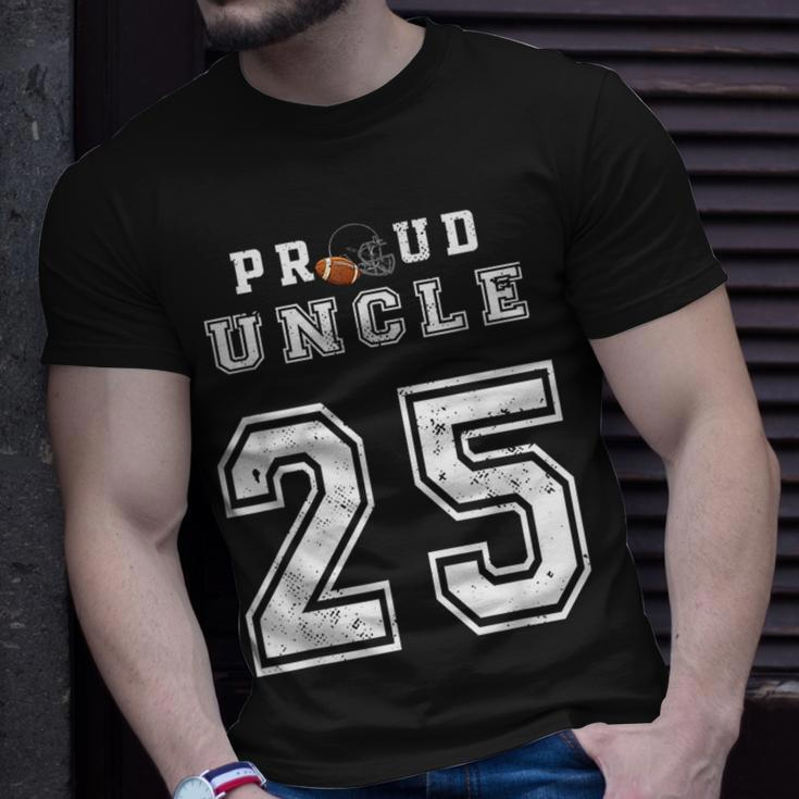 Custom Proud Football Uncle Number 25 Personalized For Men Unisex T-Shirt Gifts for Him