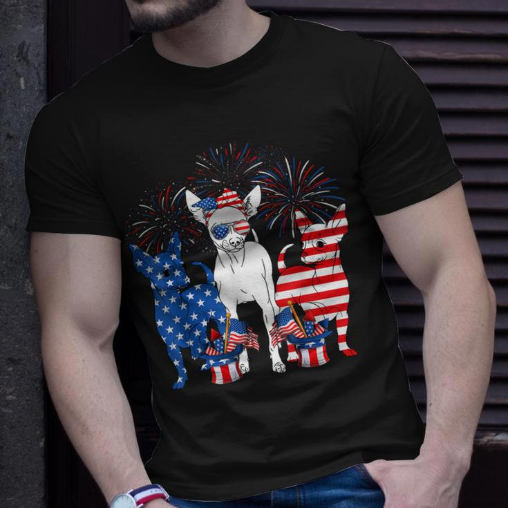 Cute Chihuahua Dogs American Flag Indepedence Day July 4Th Unisex T-Shirt Gifts for Him