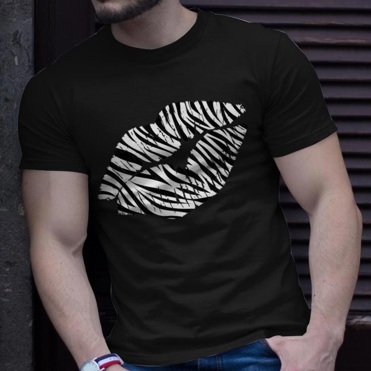 Cute Zebra Lovers Lips Kiss Print Graphic Adults Kids Gift Unisex T-Shirt Gifts for Him
