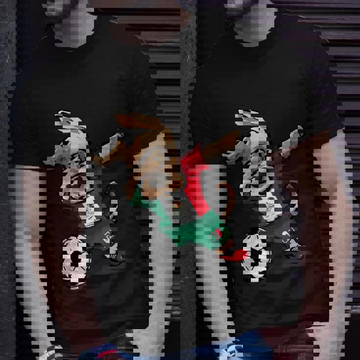 Dabbing Dog Mexico Soccer Fans Jersey Mexican Football Lover T-Shirt Gifts for Him