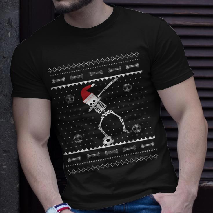 Dabbing Soccer Skeleton Ugly Christmas SweaterT-Shirt Gifts for Him