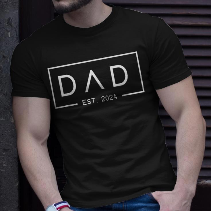 Dad Est 2024 First Dad Fathers Day 2024 New Dad Gift For Mens Unisex T-Shirt Gifts for Him