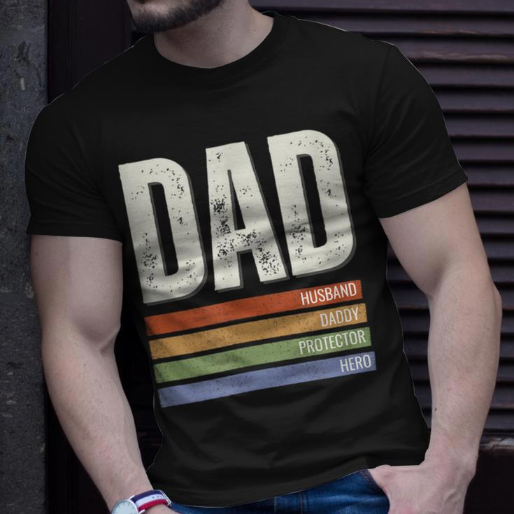 Dad Husband Daddy Protector Hero Gift Unisex T-Shirt Gifts for Him