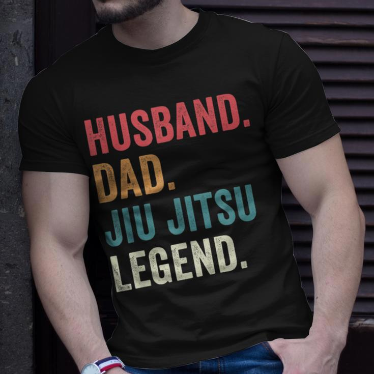 Dad Husband Jiu Jitsu Legend Jiu Jitsu Dad Fathers Day Unisex T-Shirt Gifts for Him