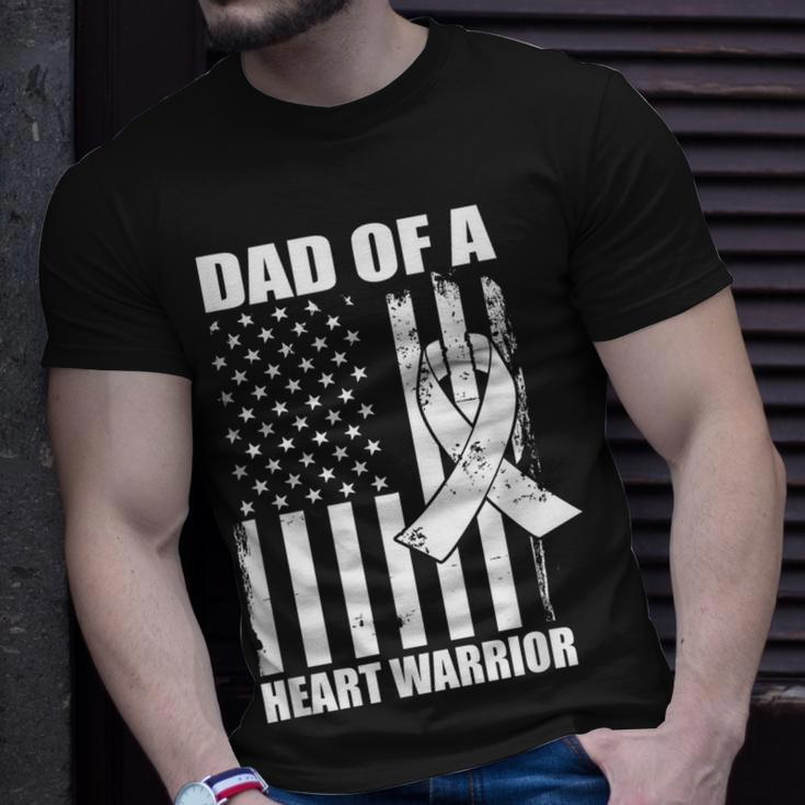 Dad Of A Heart Warrior Heart Disease Awareness Unisex T-Shirt Gifts for Him