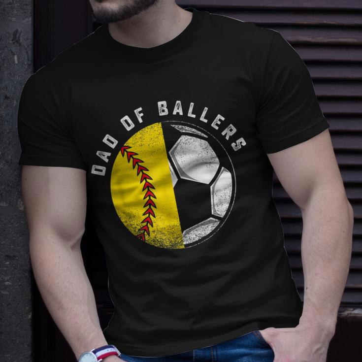 Dad Of Ballers Father Son Softball Soccer Player Coach Gift Unisex T-Shirt Gifts for Him