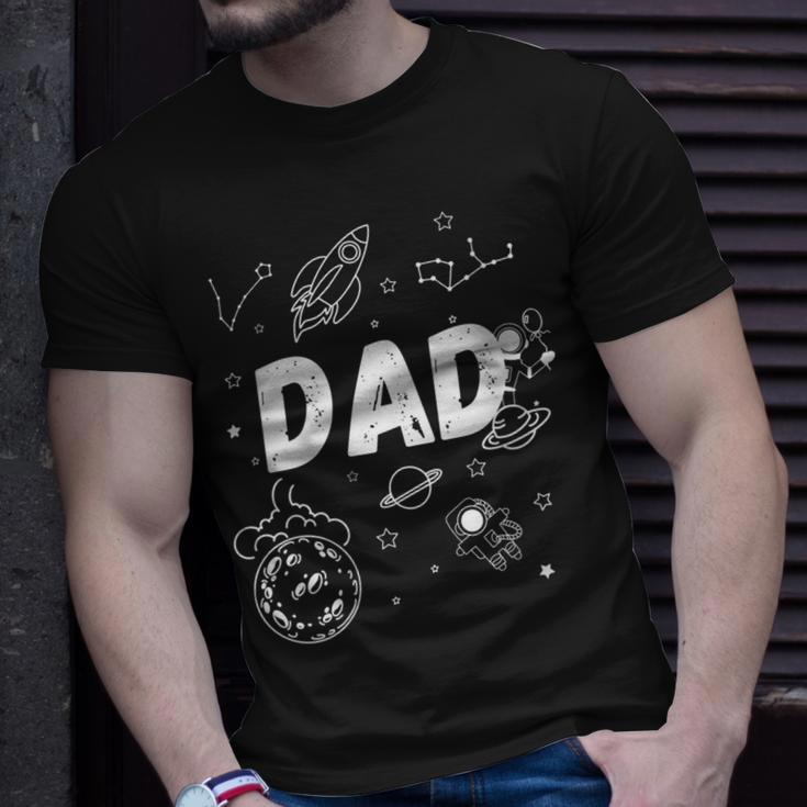 Dad Outer Space Daddy Planet Birthday Fathers Day Gift For Womens Gift For Women Unisex T-Shirt Gifts for Him