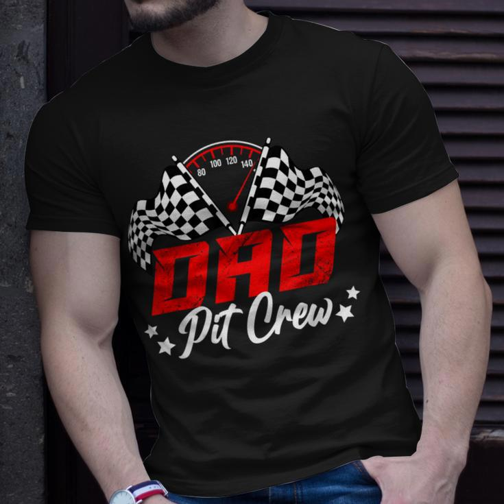 Dad Pit Crew Birthday Party Race Car Lover Racing Family T-Shirt Gifts for Him