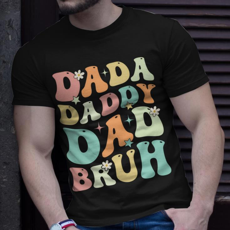 Dada Daddy Dad Bruh Groovy Funny Fathers Day 2023 Unisex T-Shirt Gifts for Him
