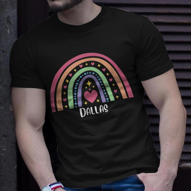 Dallas Texas Tx Us Cities Gay Pride Lgbtq Unisex T-Shirt Gifts for Him