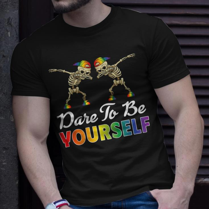 Dare To Be Yourself Cute Lgbt Gay Pride Unisex T-Shirt Gifts for Him