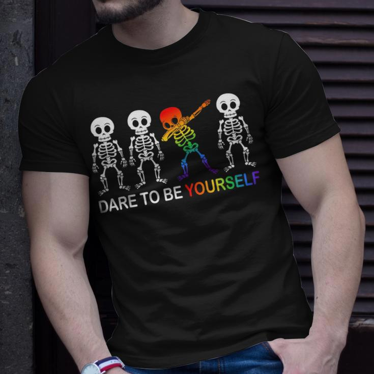 Dare To Be Yourself | Cute Lgbt Les Gay Pride Men Boys Unisex T-Shirt Gifts for Him
