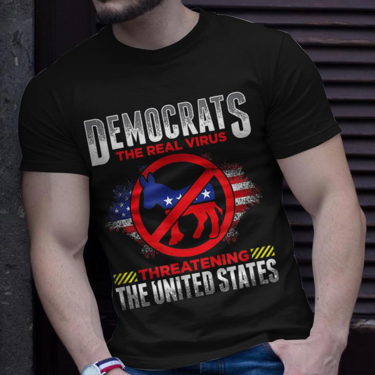 Democrats Suck Are Stupid The Real Virus Threatening The Us Unisex T-Shirt Gifts for Him