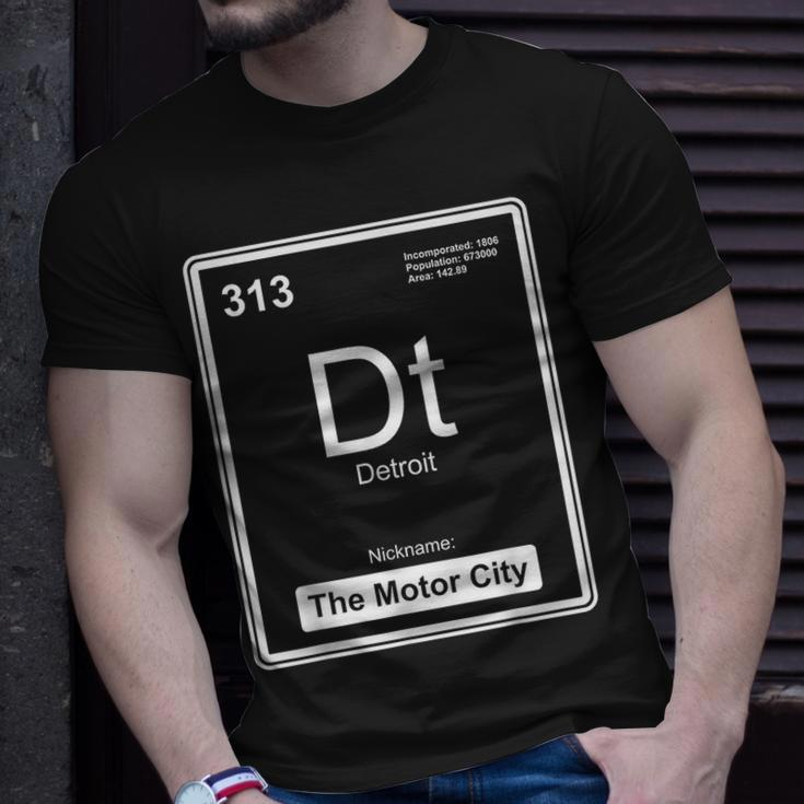 Detroit Motor City Periodic Table Michiganian Pride Michigan Unisex T-Shirt Gifts for Him