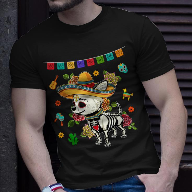 Dia De Los Muertos Day Of Dead Mexican Sugar Skull Chihuahua T-Shirt Gifts for Him