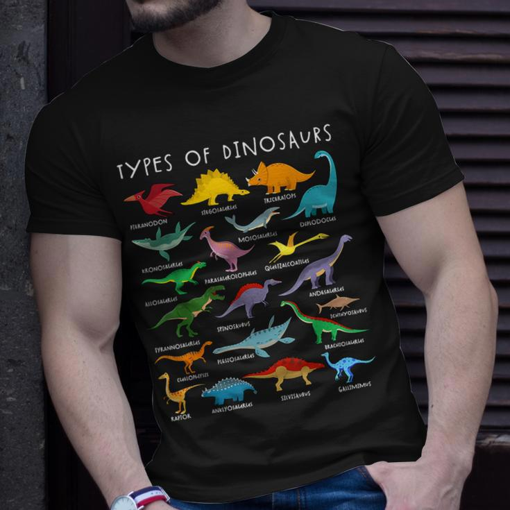 Dinosaur Lover Types Of Dinosaurs Different Dinosaurs Unisex T-Shirt Gifts for Him