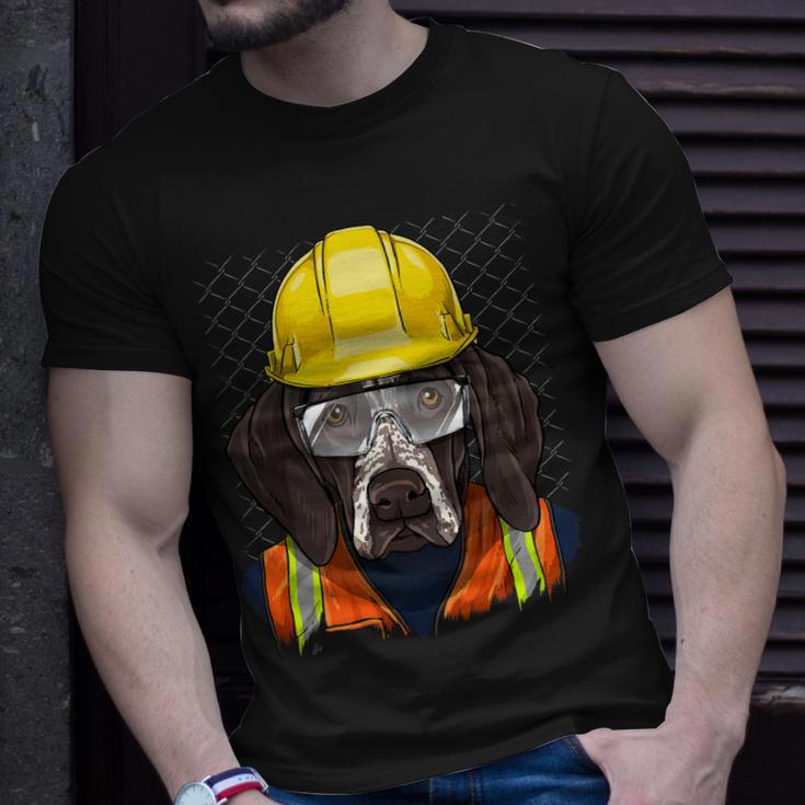 Dog German Shorthaired Construction Worker German Shorthaired Pointer Laborer Dog Unisex T-Shirt Gifts for Him