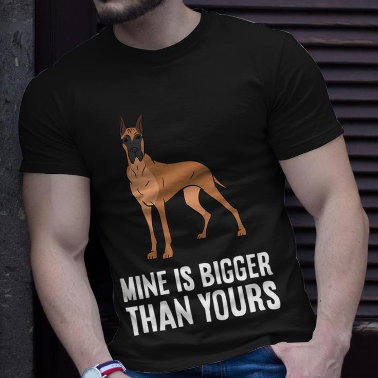 Dog Owner Mine Is Bigger Than Yours Funny Great Dane Unisex T-Shirt Gifts for Him
