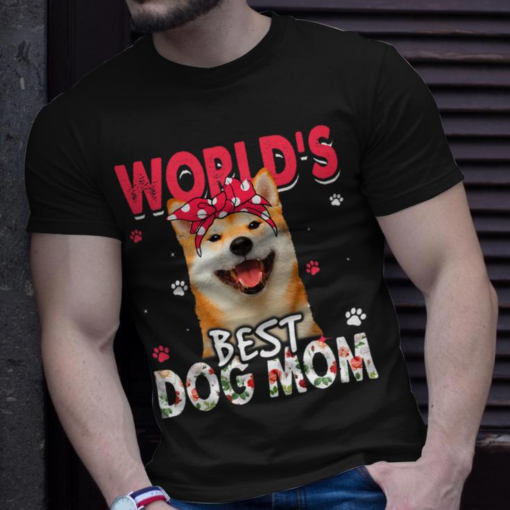 Dog Shiba Inu Womens Worlds Best Shiba Inu Dog Mom Funny Mothers Day Unisex T-Shirt Gifts for Him