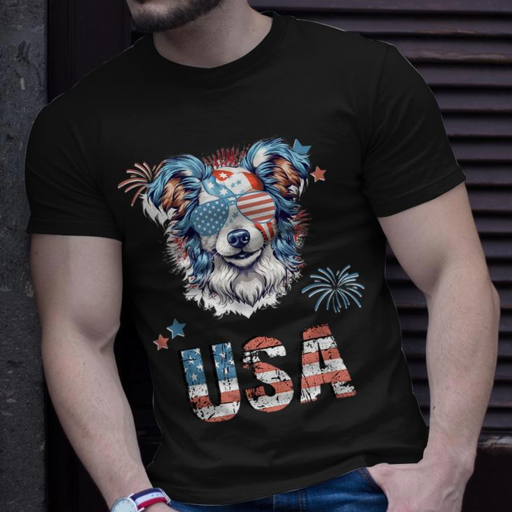 Dog With Usa Letters 4Th Of July Patriotic Unisex T-Shirt Gifts for Him