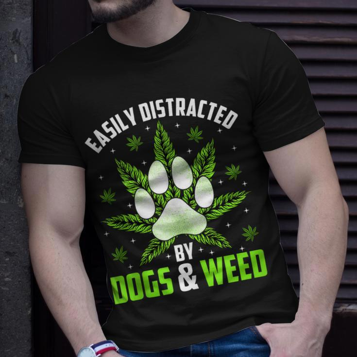 Dogs And Weed Dad Mom Dog Lover Cannabis Marijuana Gift For Women Unisex T-Shirt Gifts for Him