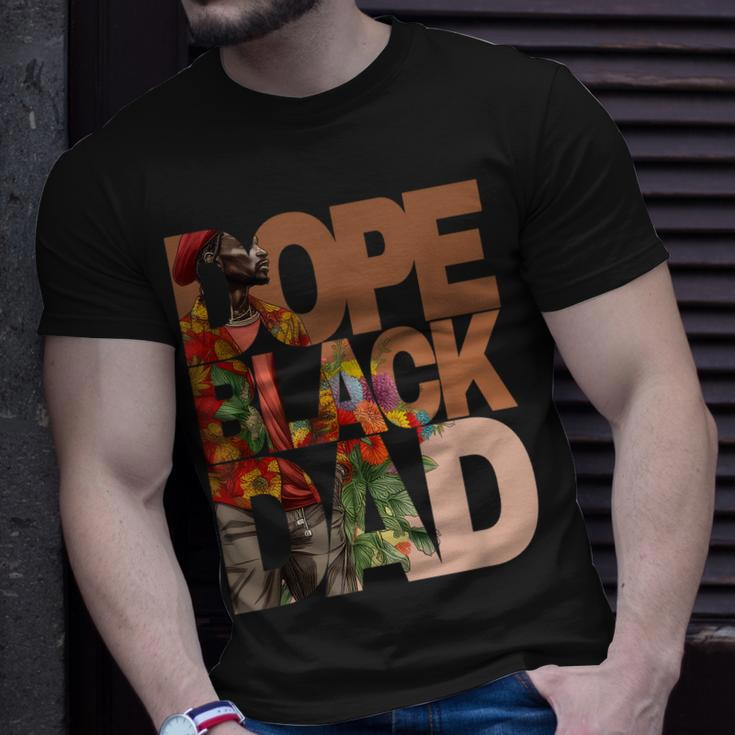 Dope Black Dad Junenth Black History Month Pride Fathers Unisex T-Shirt Gifts for Him
