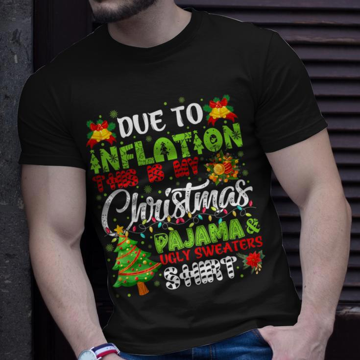 Due To Inflation Ugly Christmas Sweaters Xmas Pajamas T-Shirt Gifts for Him