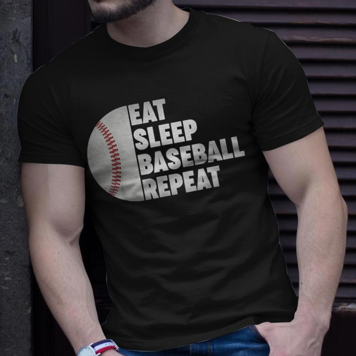 Eat Sleep Baseball Repeat Baseball Player Funny Baseball Baseball Funny Gifts Unisex T-Shirt Gifts for Him