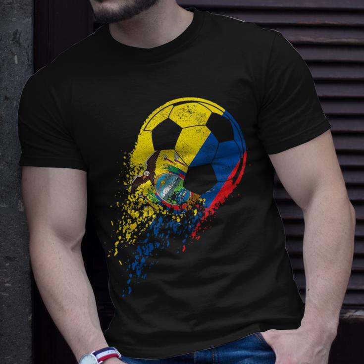 Ecuador Ecuadorian Flag Fan Pride Soccer Player Unisex T-Shirt Gifts for Him