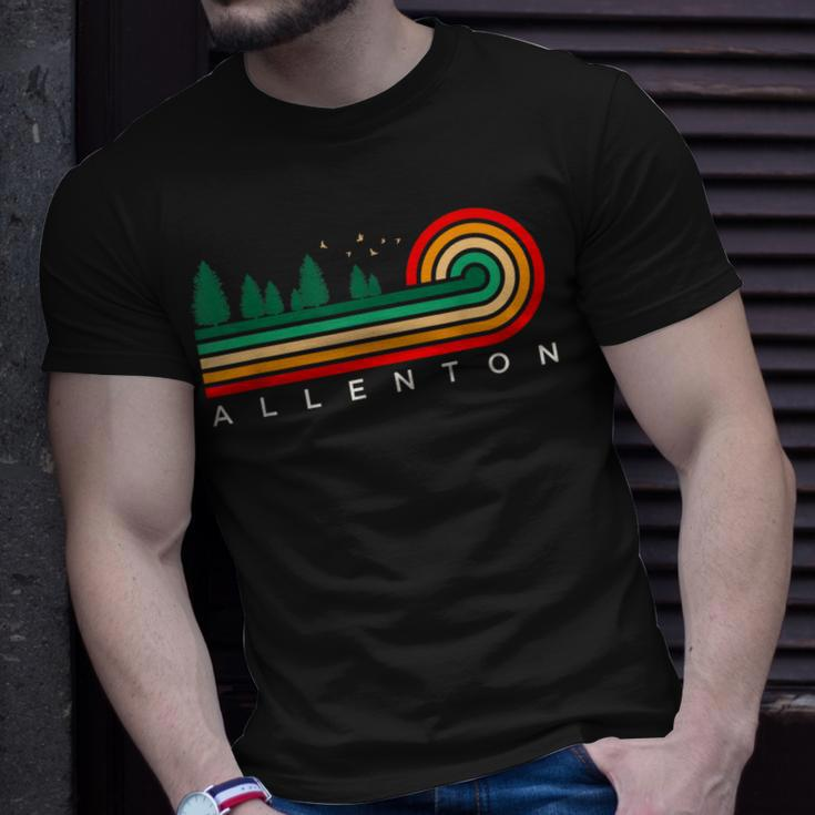 Evergreen Vintage Stripes Allenton North Carolina T-Shirt Gifts for Him
