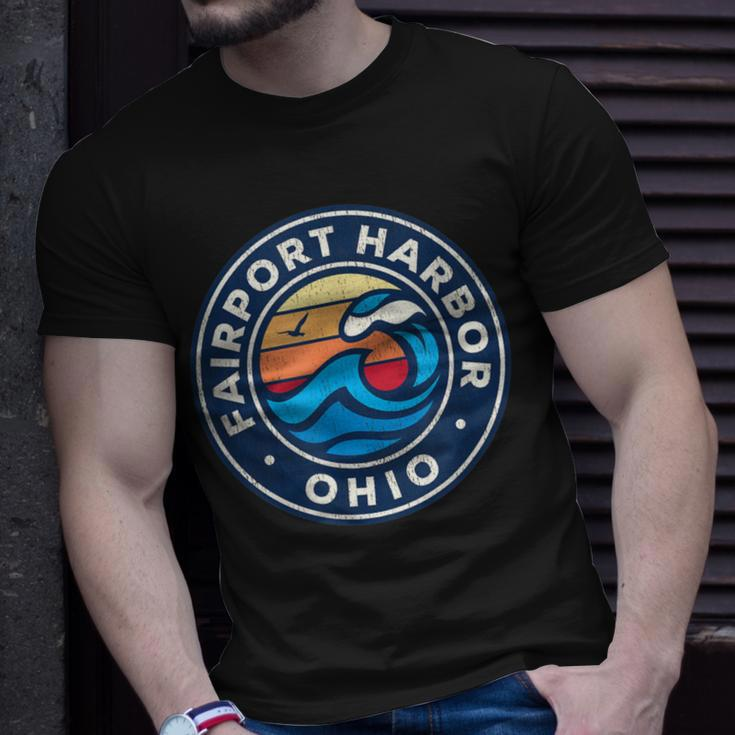Fairport Harbor Ohio Oh Vintage Nautical Waves T-Shirt Gifts for Him