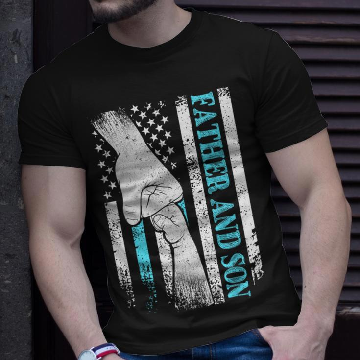 Father And Son American Flag Matching Fathers Day Father Son Unisex T-Shirt Gifts for Him