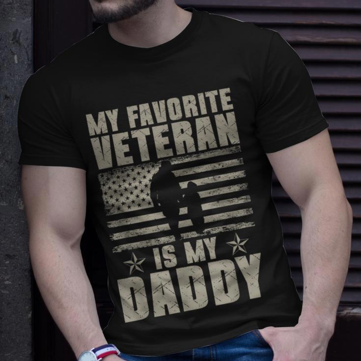 My Favorite Veteran Is My Daddy Veterans Day Usa Flag T-Shirt Gifts for Him