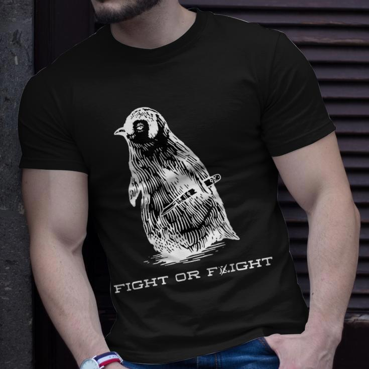Fight Or Flight Penguin Pun Fight Or Flight Meme T-Shirt Gifts for Him