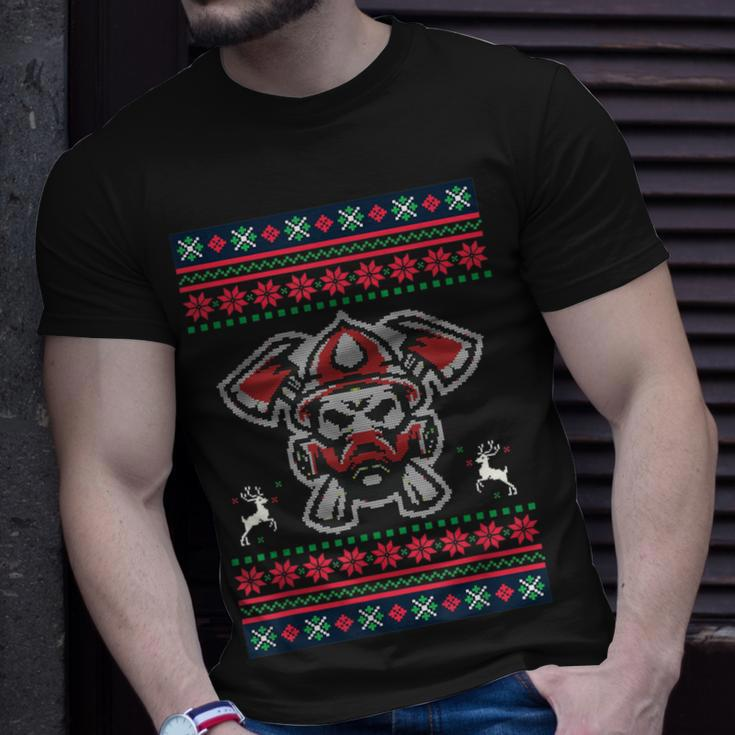 Firefighter Ugly Christmas Sweater Fireman Xmas T-Shirt Gifts for Him
