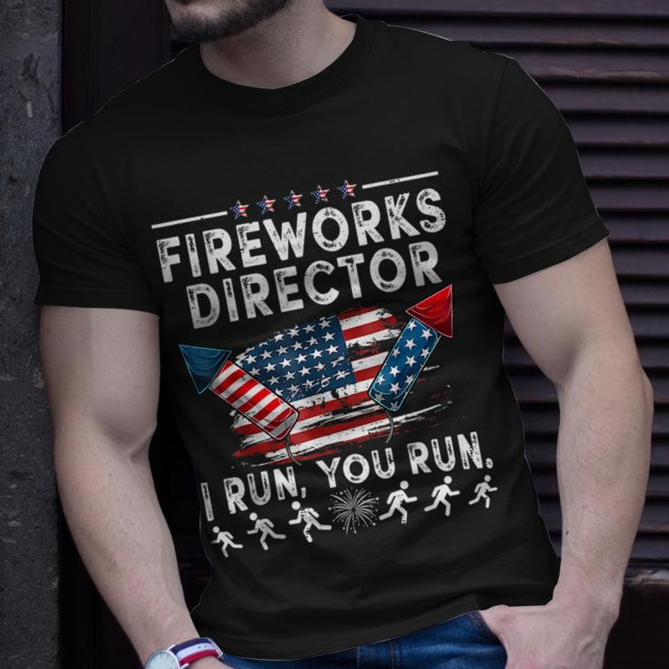 Fireworks Director If I Run Funny 4Th Of July Fourth Men Unisex T-Shirt Gifts for Him