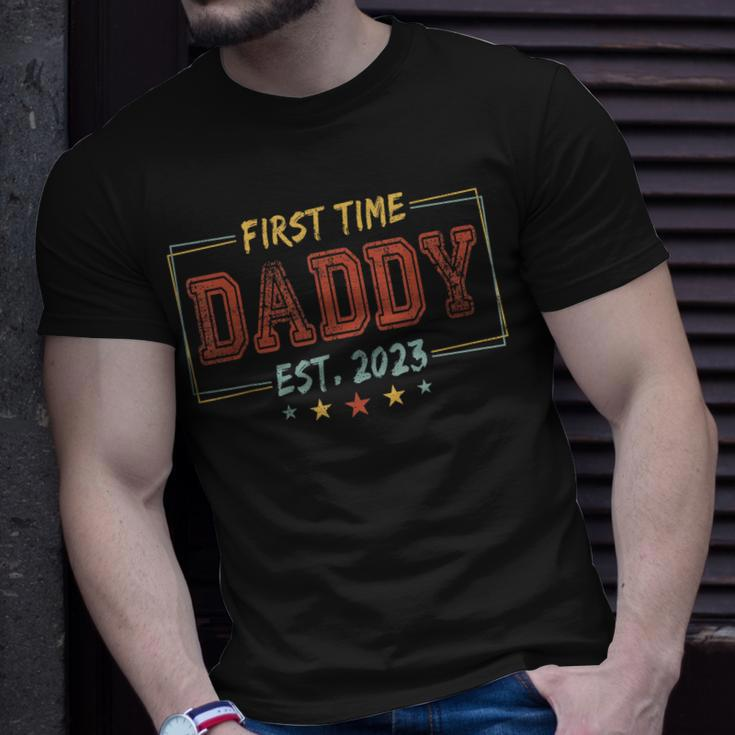First Time Dad Fathers Day Promoted To Daddy Est 2023 Unisex T-Shirt Gifts for Him
