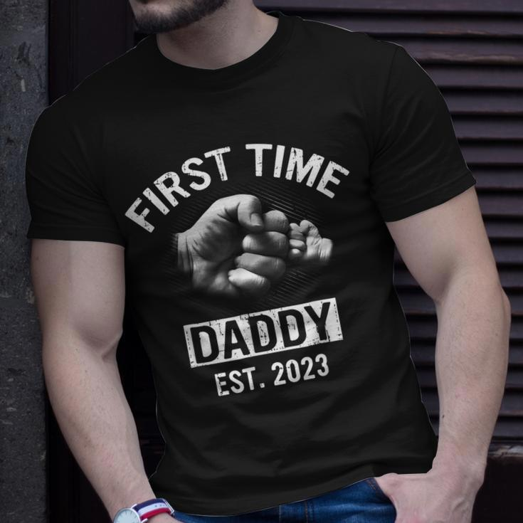 First Time Daddy New Dad Est 2023 Fathers Day Gift Unisex T-Shirt Gifts for Him