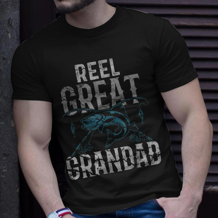 Fishermen Reel Great Grandad Fishing Fathers Day Unisex T-Shirt Gifts for Him
