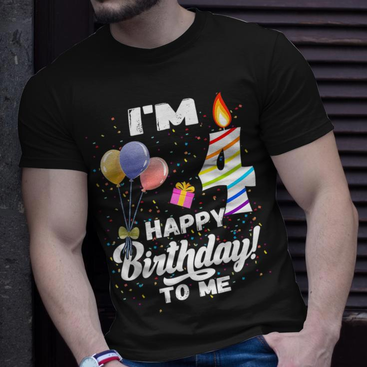 Four 4Yr 4Th Birthday Happy Birthday Boys Girls 4 Years Old Unisex T-Shirt Gifts for Him