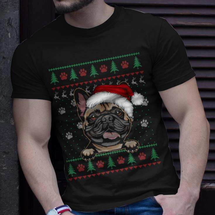 French Bulldog Christmas Ugly Sweater Dog Lover Xmas T-Shirt Gifts for Him