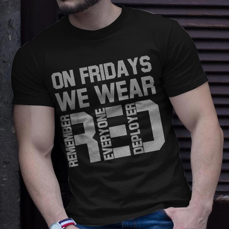 On Fridays We Wear Red Military Veteran Day Us Flag T-Shirt Gifts for Him