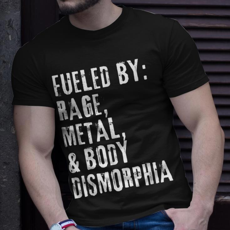 Fueled By Rage Metal & Body Dysmorphia Apparel T-Shirt Gifts for Him
