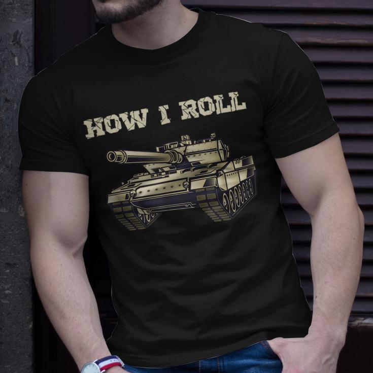 Fun How Roll Battle Tank Battlefield Vehicle Military T-Shirt Gifts for Him