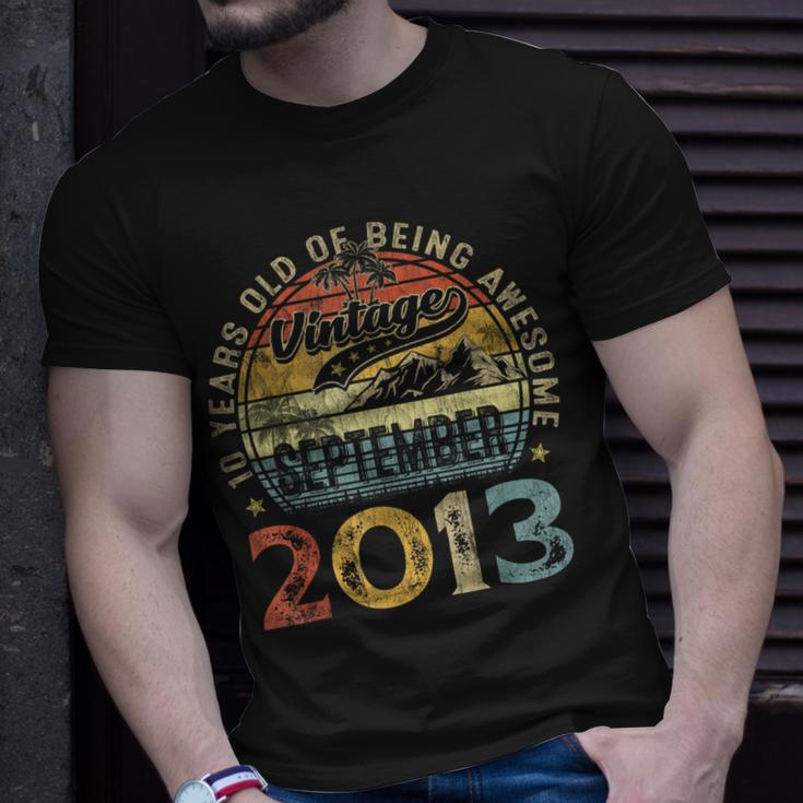 10 Year Old September 2013 Vintage 10Th Birthday T-Shirt Gifts for Him
