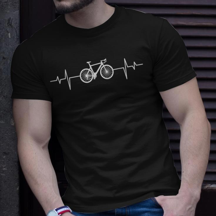 Funny Bicycle Heartbeat Cycling Bicycle Cool Biker Unisex T-Shirt Gifts for Him