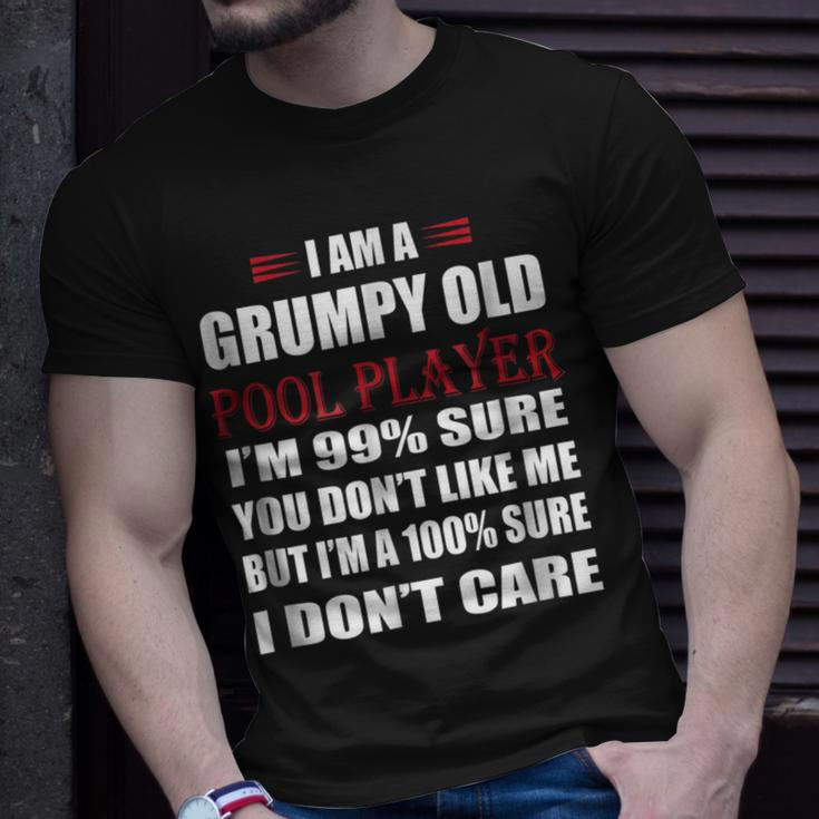 Funny Billiards I Am A Grumpy Old Pool Player Unisex T-Shirt Gifts for Him