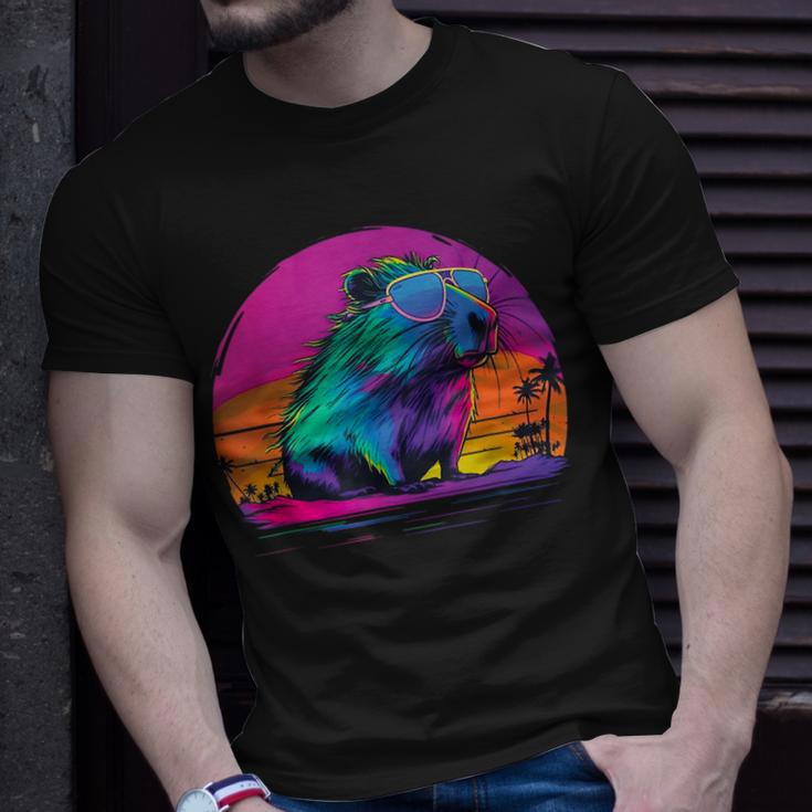Funny Capybara Vintage Rodent Retro Vaporwave Aesthetic Goth Unisex T-Shirt Gifts for Him